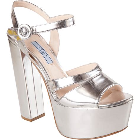 gold prada platform heels|prada silver platform heels.